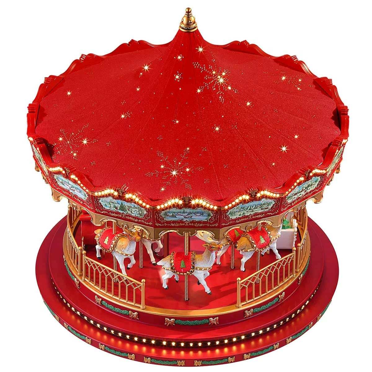 Mr Christmas 44cm LED Christmas Carousel Music Rotating Reindeer Decor