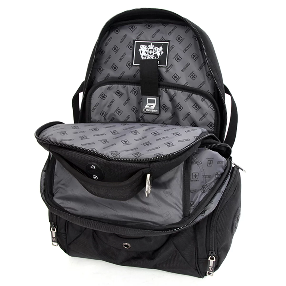 SWISSWIN SW9275I Laptop Backpack 38L Fits 17" Laptop Multi Compartment Black