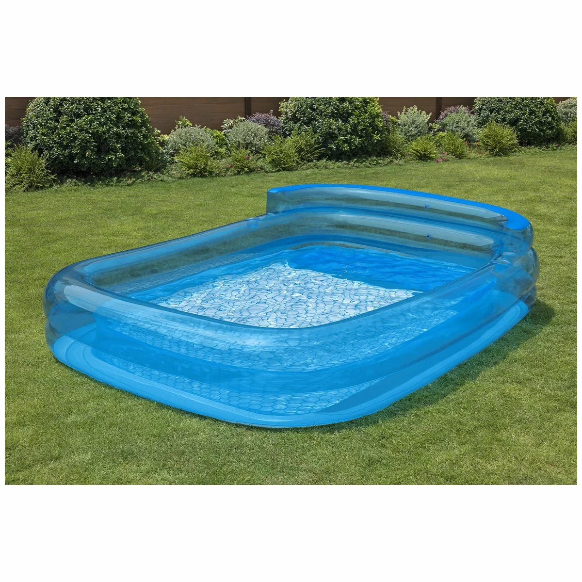 H2OGO Inflatable Family Pool 3m x 2.1m Bench Seat Cup Holders & 1280L Capacity