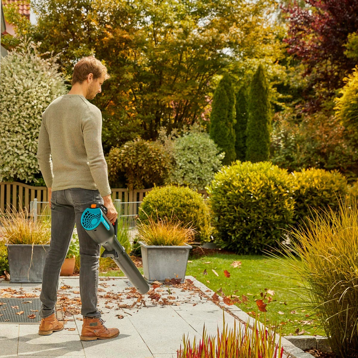 GARDENA PowerJet 18V Cordless Yard Leaf Blower Kit Battery Charger Included