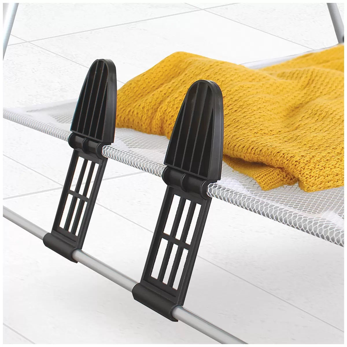 Mesa Gullwing Clothes Drying Rack Folding With Mesh Shelf Shoe Holders 12M Grey