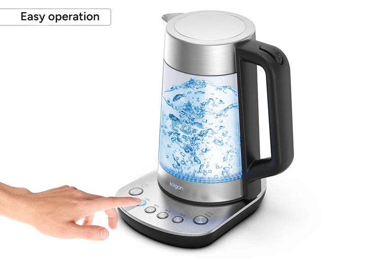 Kogan 1.7L Double Wall Glass Kettle (Stainless Steel)