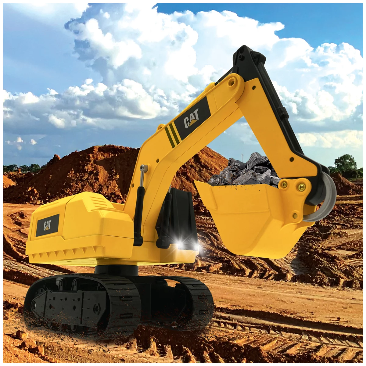CAT Steel Excavator Heavy Duty Construction Toy Vehicle Kids 3+ Yellow