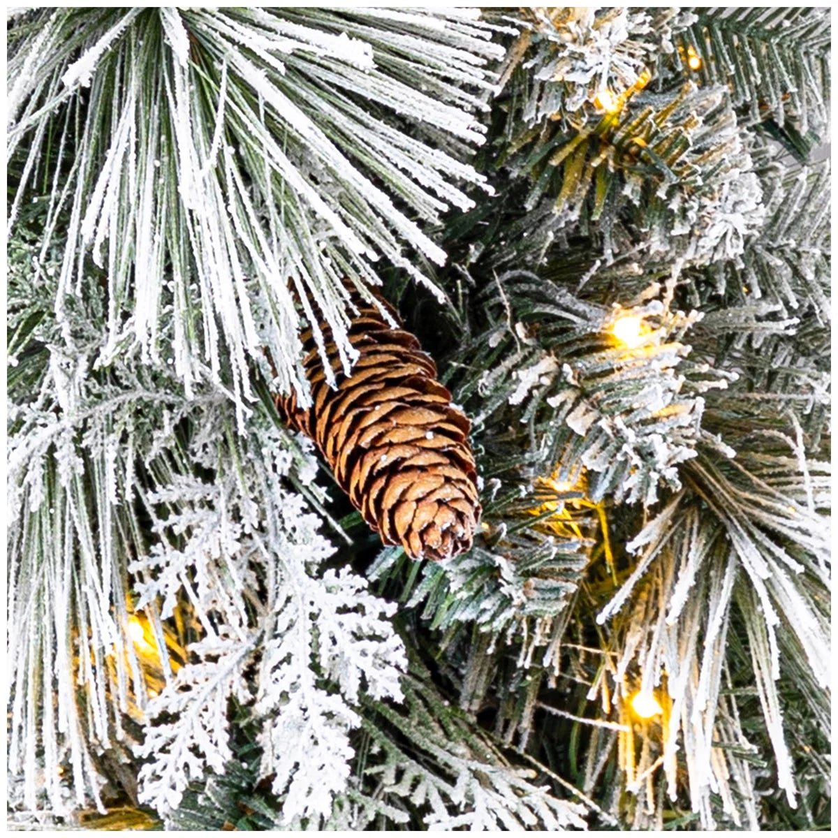 Pre-Lit Flocked Christmas Garland 2.7M Micro LED Holiday Decoration