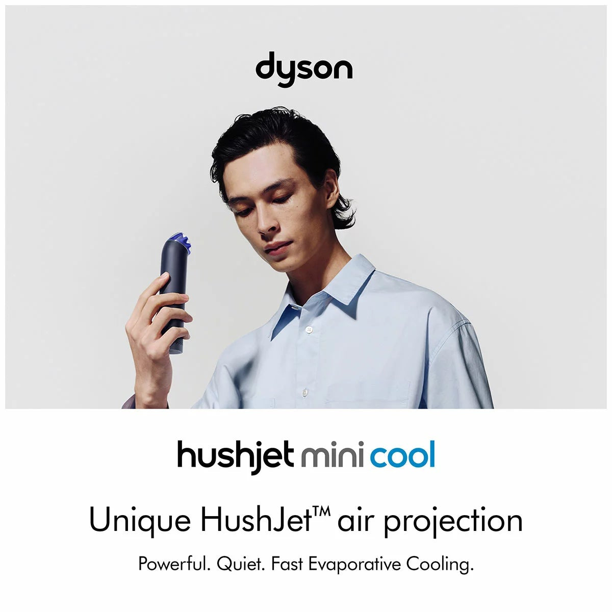Dyson Portable HushJet Mini Cool Fan Ink/Cobalt 641006-01 Bladeless 6hr Battery