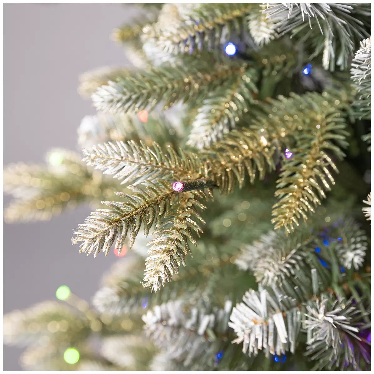 Pre-Lit Frosted Potted Christmas Tree 1.37m 200 LED Colour Changing