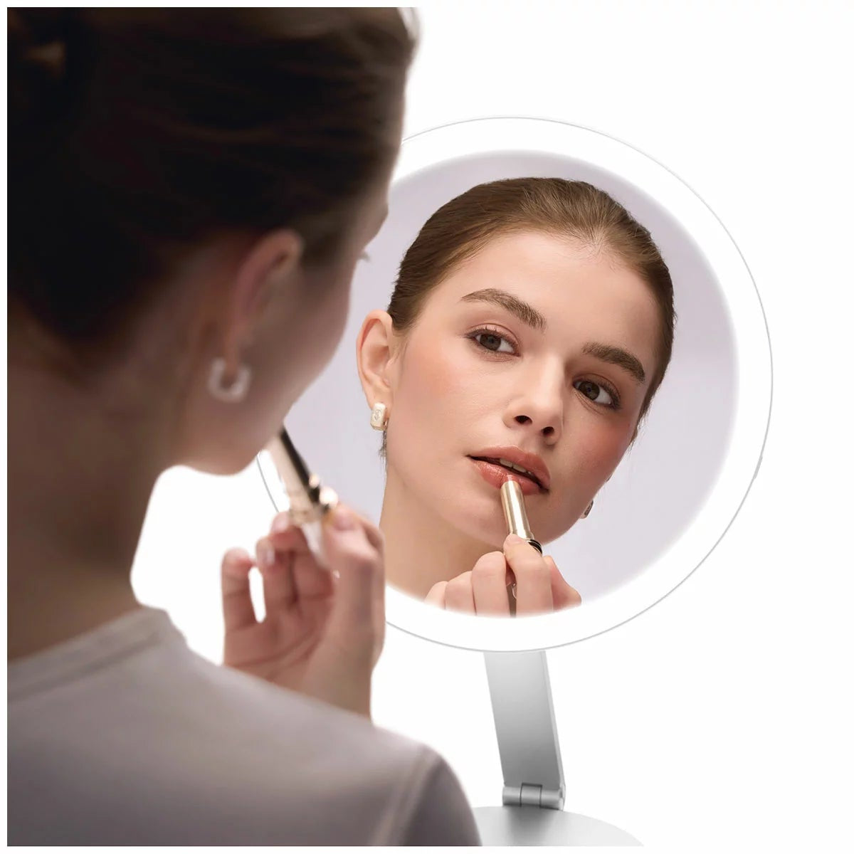 Laifen Glowy LED Vanity Mirror 5x Magnifying Mini Mirror Rechargeable White