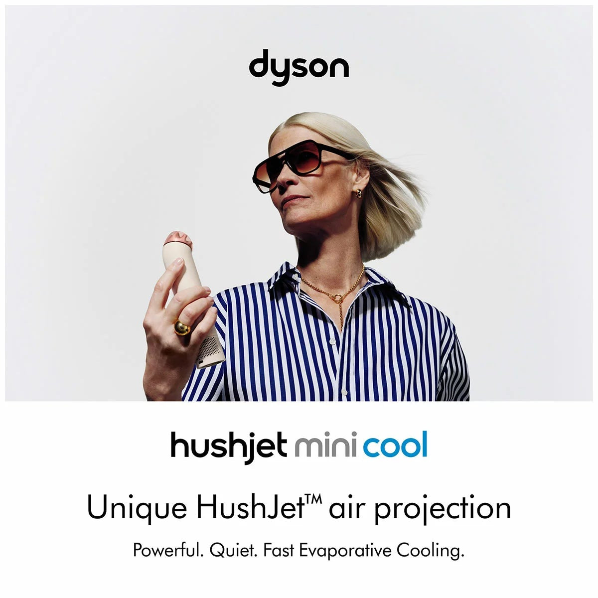 Dyson HushJet Mini Cool Fan Stone Blush Bladeless Portable USB-C 5 Speed