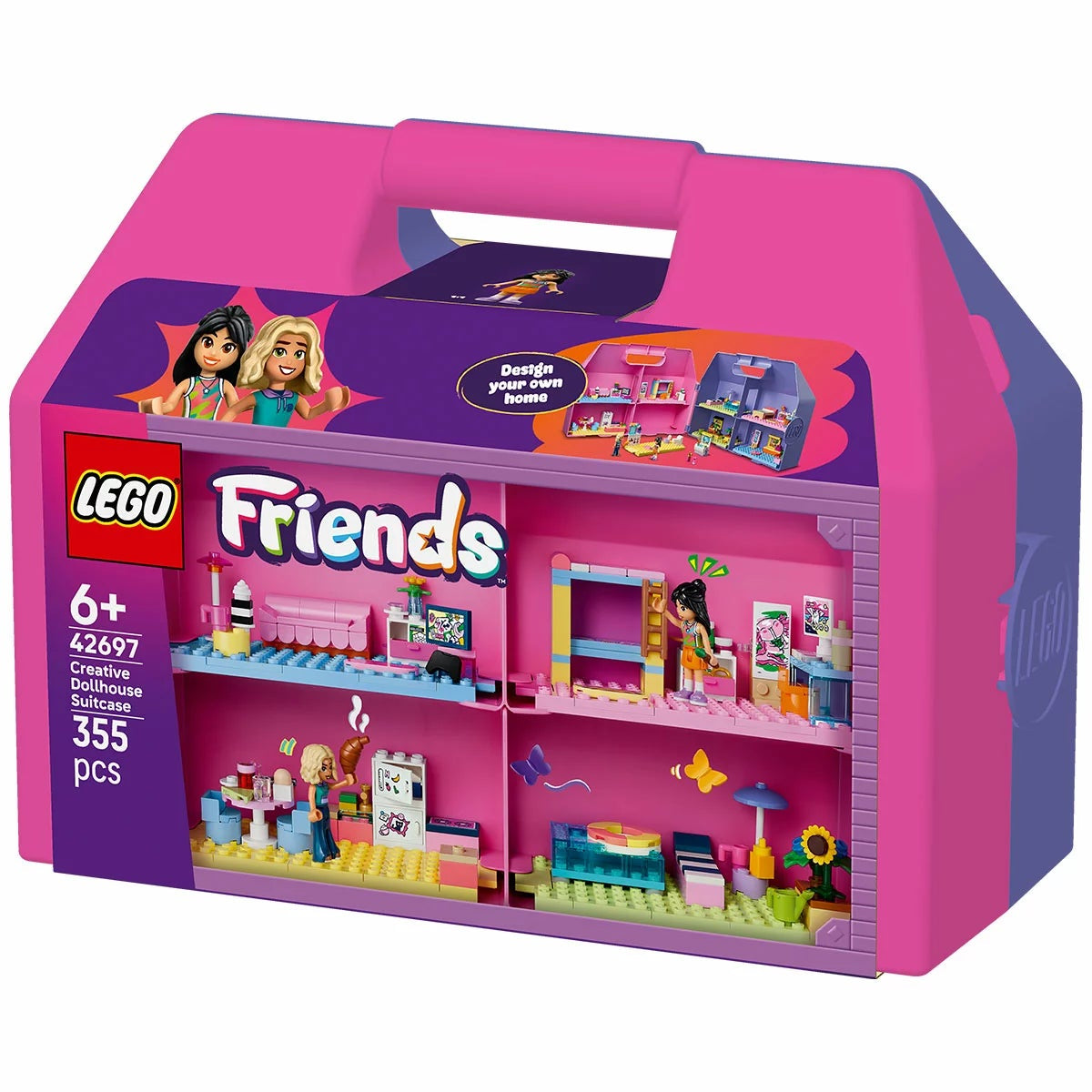 LEGO Friends Dollhouse Suitcase 42697 Portable 8 Room Building Set 355 Pcs 6+Age