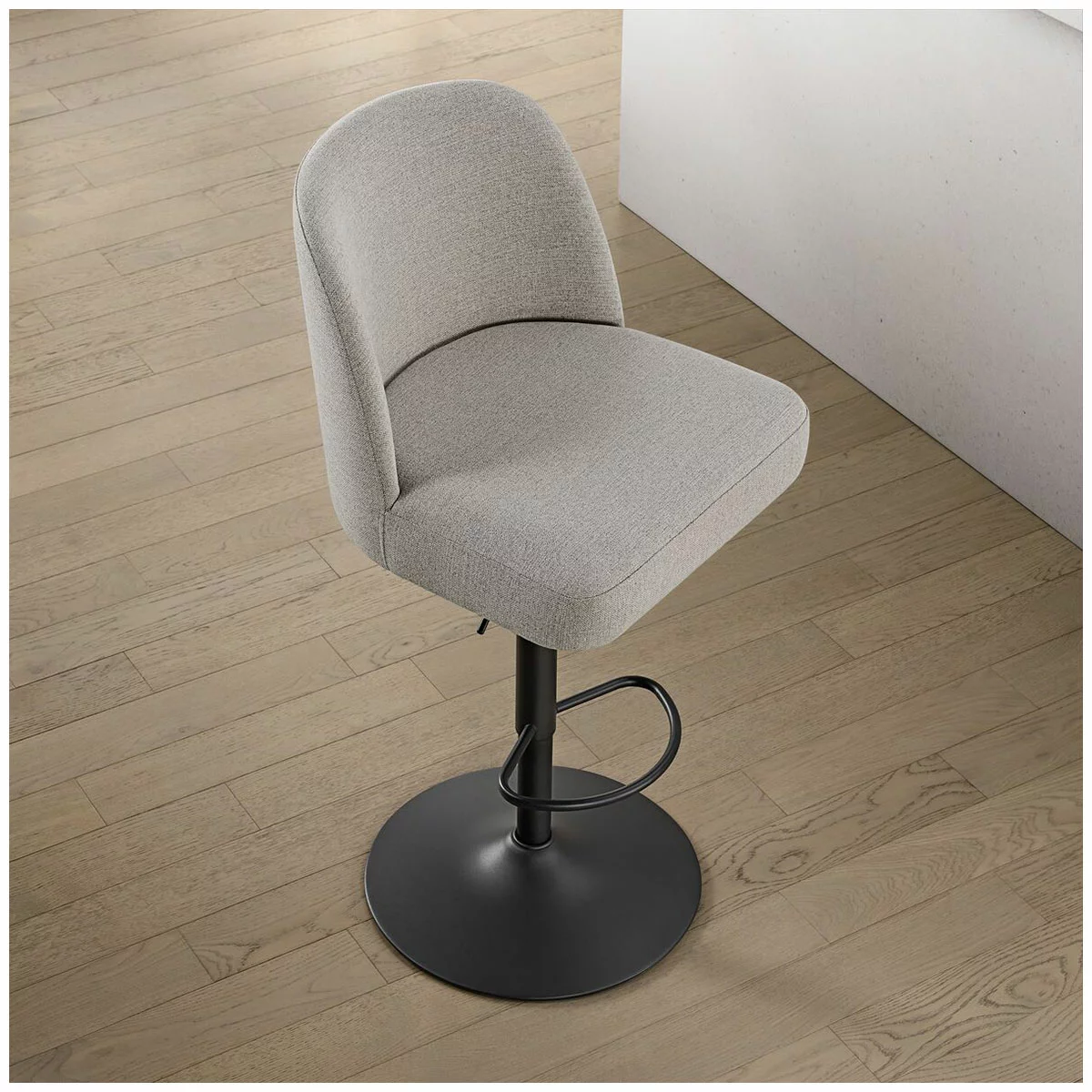 Gas Lift Bar Stool Adjustable Height Swivel Seat Modern Kitchen Counter Chair