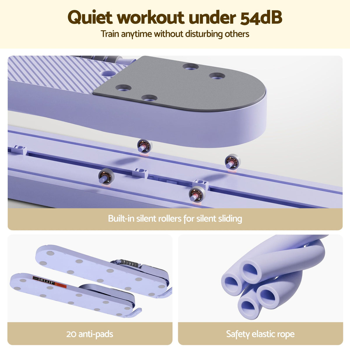 Everfit Abdominal Trainer Machine Core Glider Split Home Gym Equipment Purple
