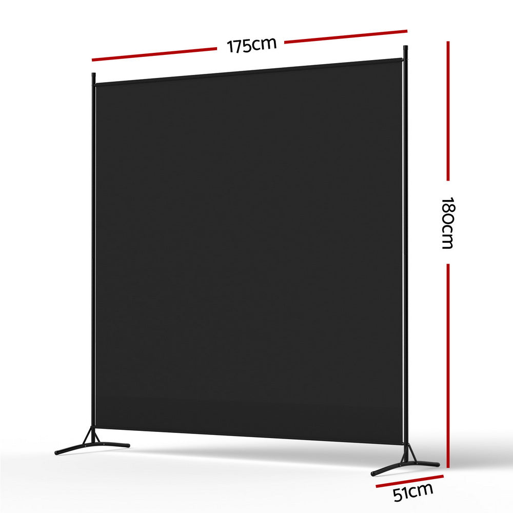 Artiss Room Divider Screen 175x180cm Fabric Black