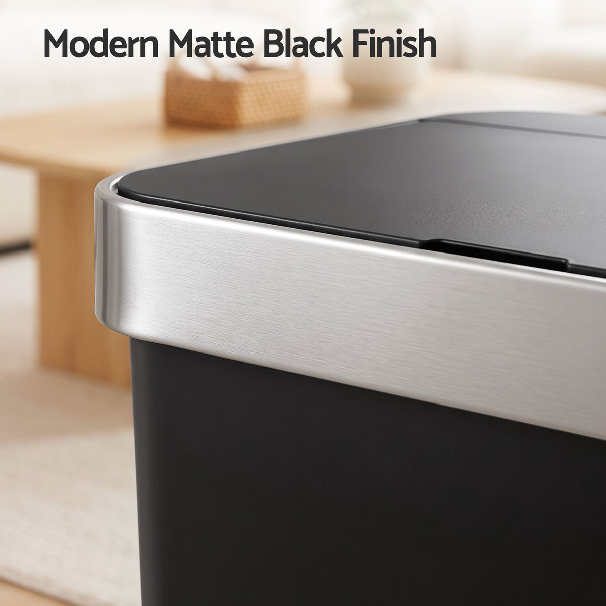 Devanti 50L Motion Sensor Trash Bin Automatic Kitchen Waste Dustbin Black