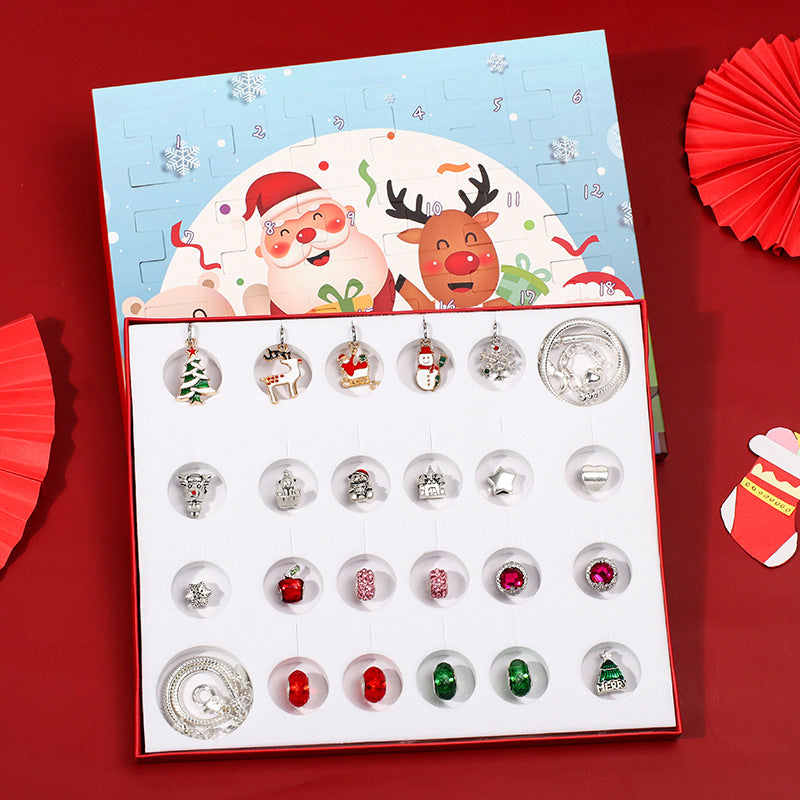 24-Day Christmas Advent Calendar DIY Bracelet Set, Festive Charm & Bead Kit for Aussie Xmas Gifting & Crafting