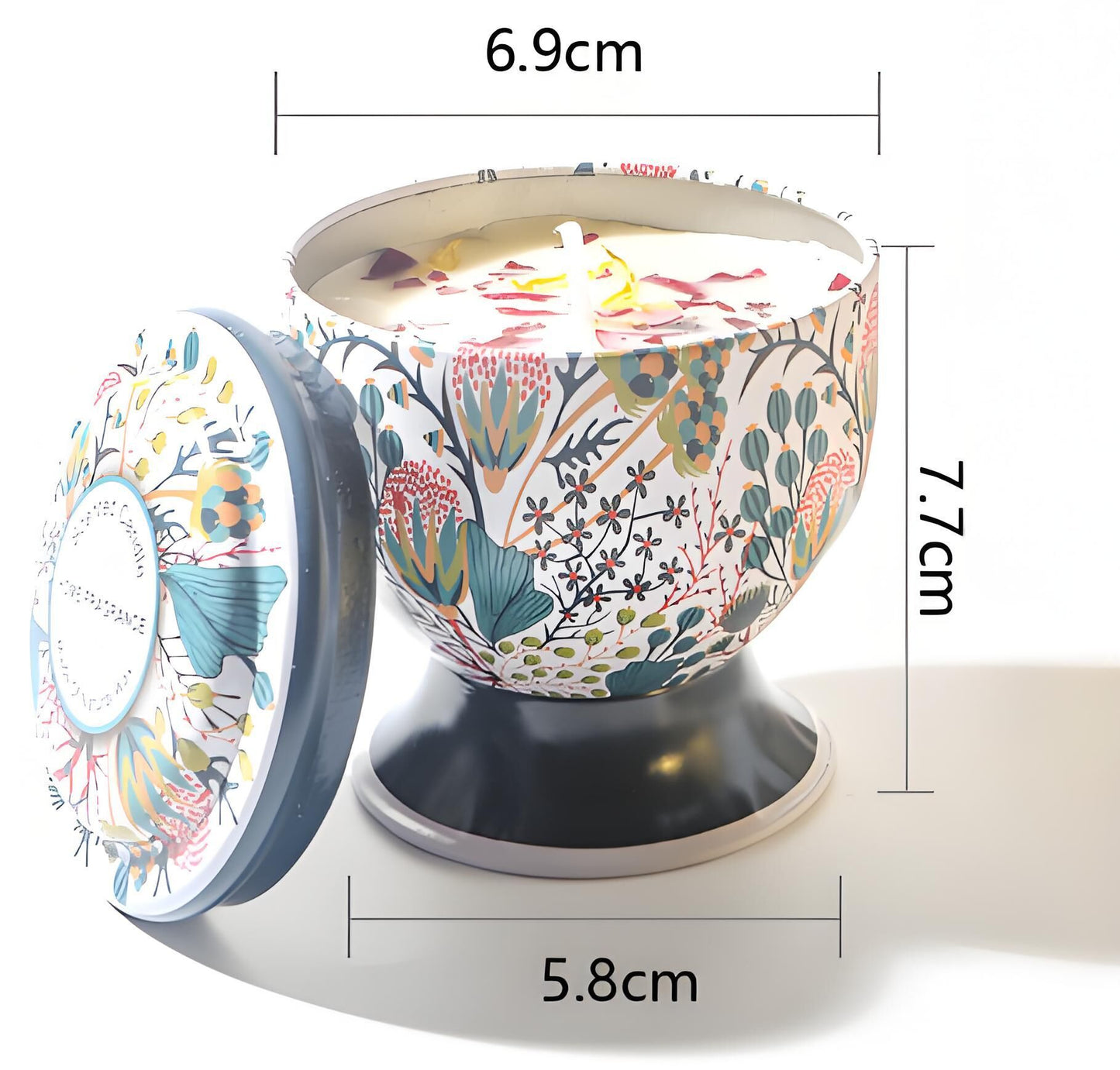 Christmas gift Aussie Scented Candle Set-4 Fragrances (Rose, Jasmine, Lemon, Lavender) in Artistic Tins for Home Ambiance & Gifting