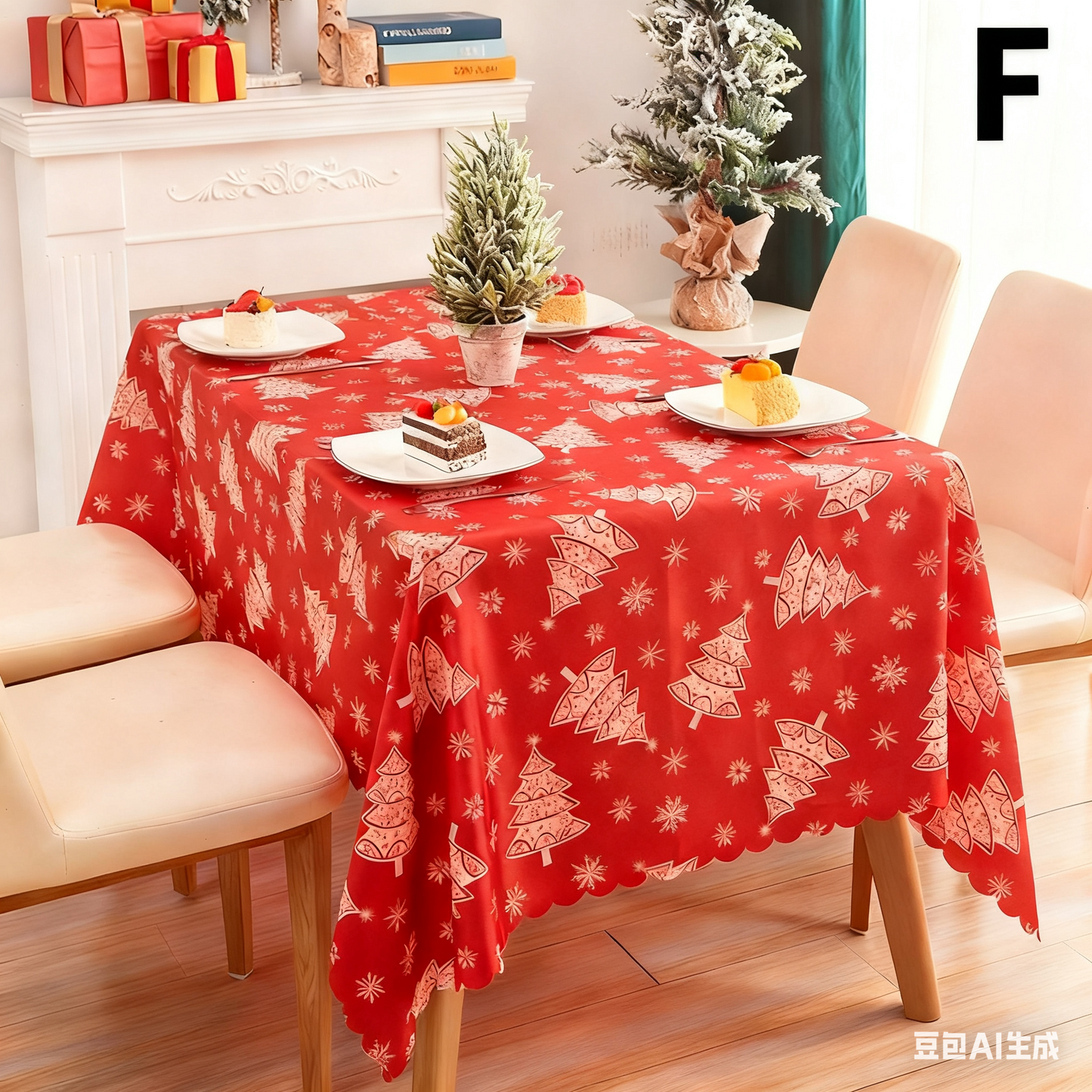Christmas gift Christmas Tablecloth - Festive 180x150cm Table Cover for Holiday Dining & Home Decor（A）