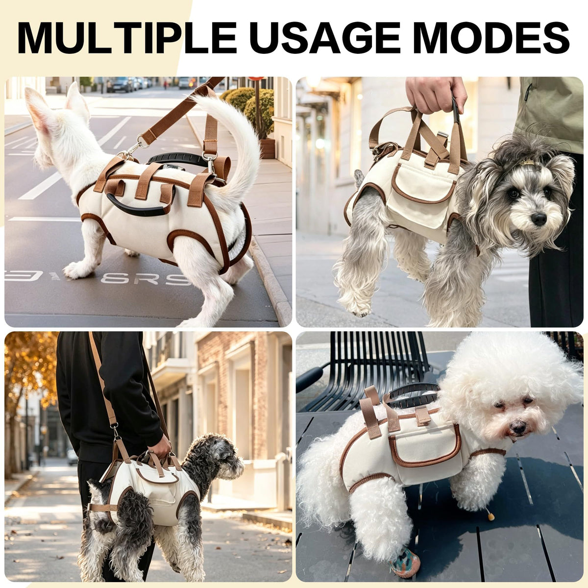 Hands Free Dog Backpack Carrier for Small Dogs, Breathable Pet Carrier with Adjustable Straps,Portable Shoulder Carrier Sling Backpack for Hiking, Camping, Walking, Cycling,M(Orange)