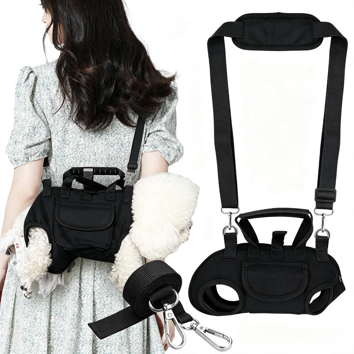Hands Free Dog Backpack Carrier for Small Dogs, Breathable Pet Carrier with Adjustable Straps,Portable Shoulder Carrier Sling Backpack for Hiking, Camping, Walking, Cycling,L(Orange)