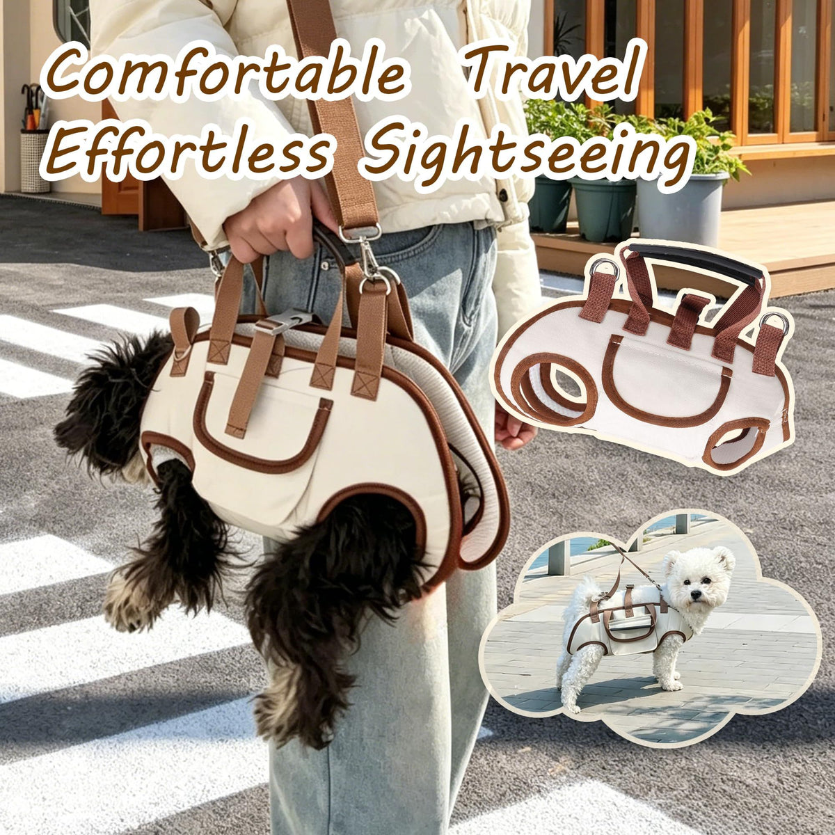 Hands Free Dog Backpack Carrier for Small Dogs, Breathable Pet Carrier with Adjustable Straps,Portable Shoulder Carrier Sling Backpack for Hiking, Camping, Walking, Cycling, M (Black)