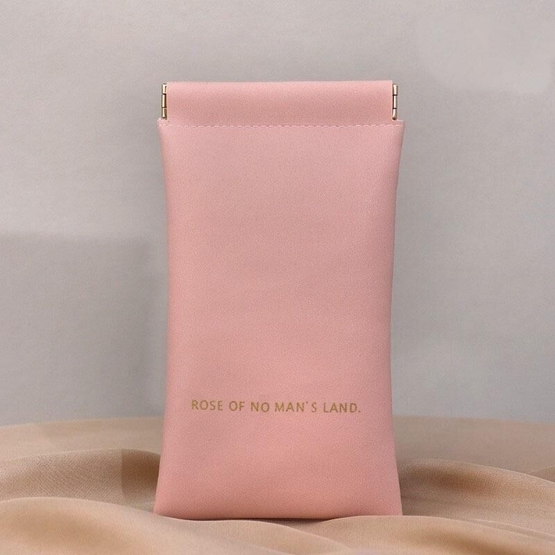 Christmas gift Premium Leather Eyeglass Case with Spring Closure - Multiple Color Options - Refined Craftsmanship（apricot）