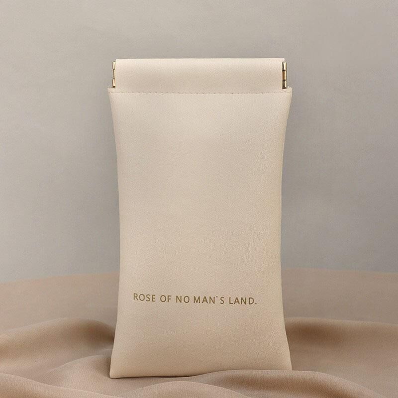 Christmas gift Premium Leather Eyeglass Case with Spring Closure - Multiple Color Options - Refined Craftsmanship（Black）