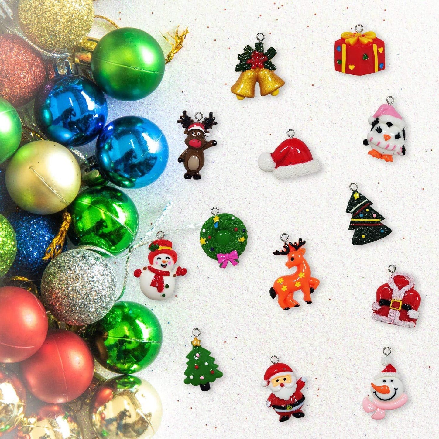 60pcs Mini Christmas Ornaments for Mini Tree Decorations Small Christmas Ornaments Resin Miniatures for Craft Christmas Decor