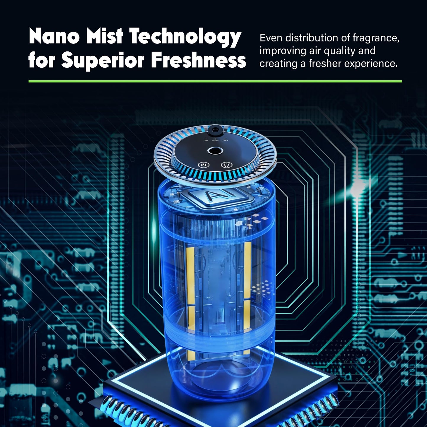 Smart Car Air Freshener with Starry Lights Projector: Automatic Aroma Diffuser, 3 Modes, Rechargeable for Car & Home