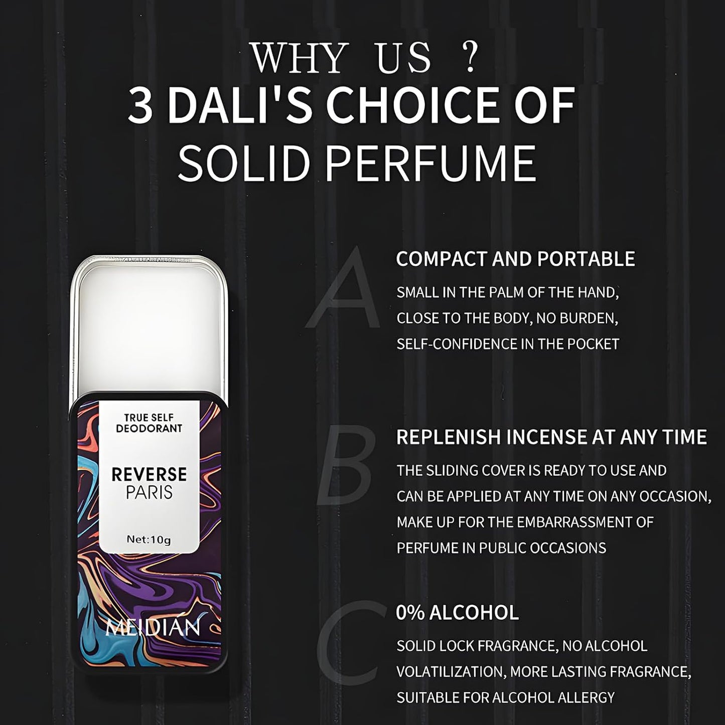 Solid Perfume Balm Set,Unisex Perfume,Natural Solid Balm,Lasting Fragrance,Easy To Carry,Three-Piece, A Surprise Gift For Important Festivals,Perfect for Travel Use