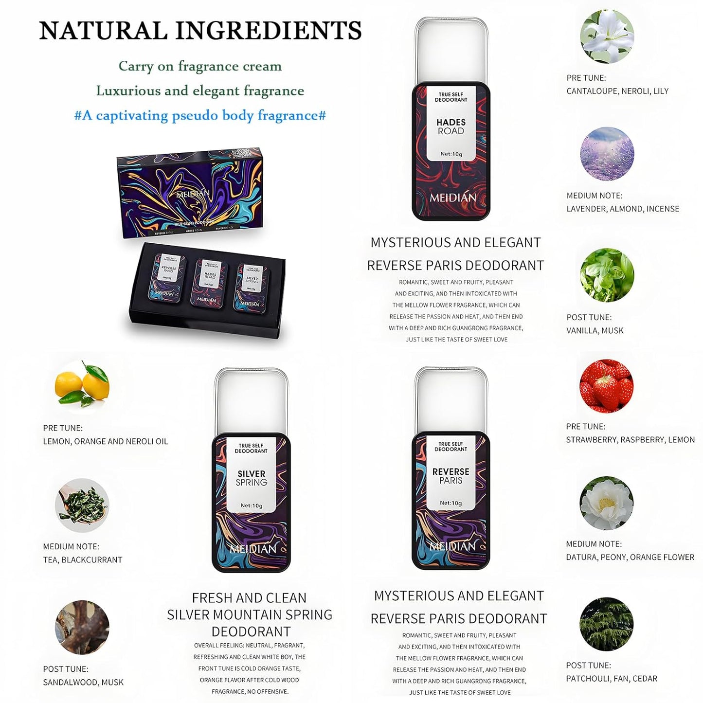 Solid Perfume Balm Set,Unisex Perfume,Natural Solid Balm,Lasting Fragrance,Easy To Carry,Three-Piece, A Surprise Gift For Important Festivals,Perfect for Travel Use