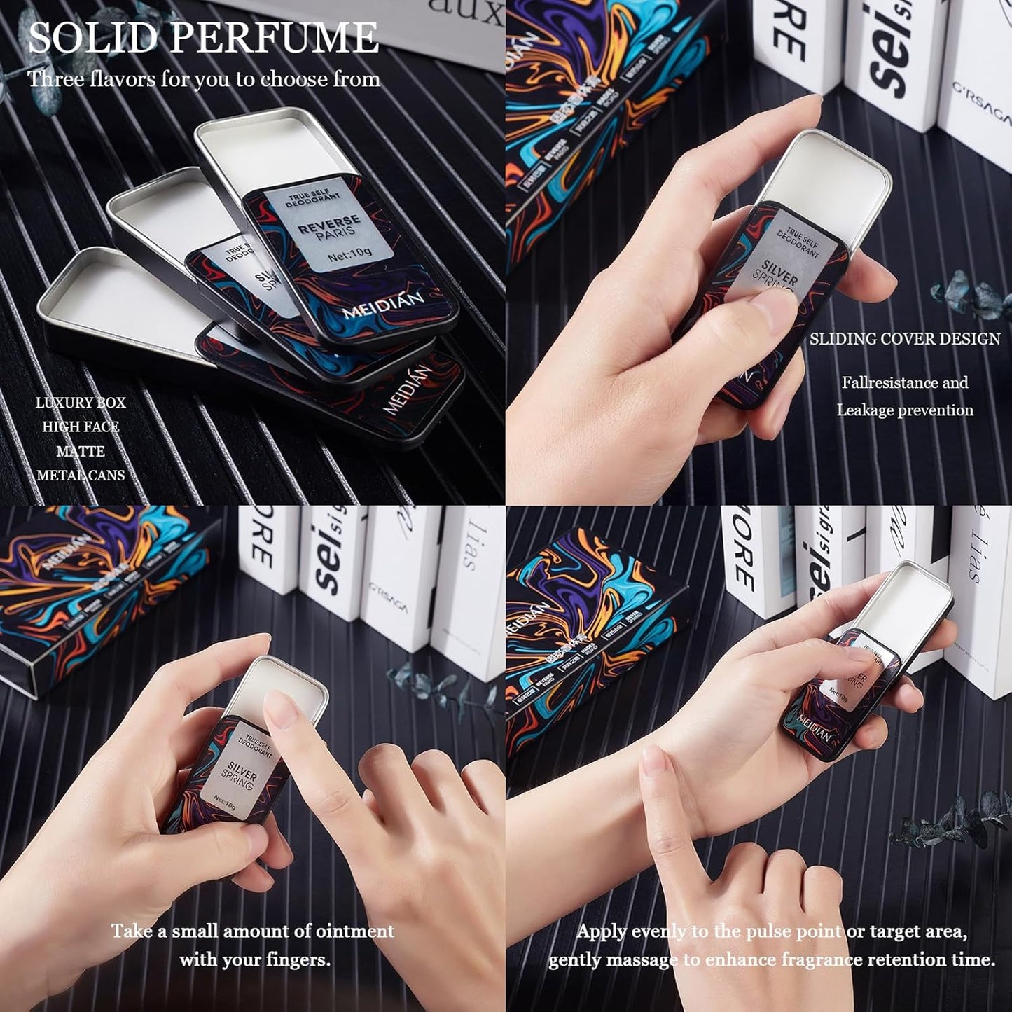 Solid Perfume Balm Set,Unisex Perfume,Natural Solid Balm,Lasting Fragrance,Easy To Carry,Three-Piece, A Surprise Gift For Important Festivals,Perfect for Travel Use