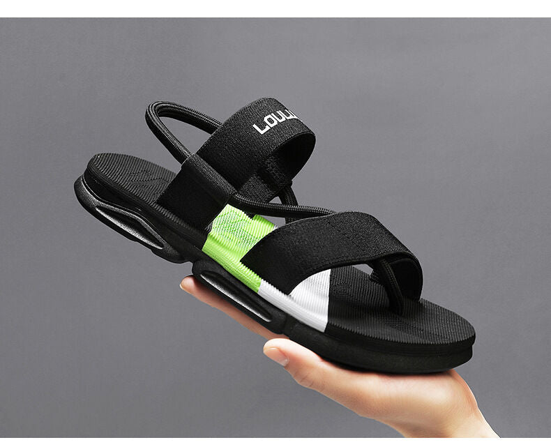 Men's 3-Color Convertible Sandals & Slippers, Outdoor Non-Slip EVA Thick-Sole Beach Shoes for Dual Wear(black-41)