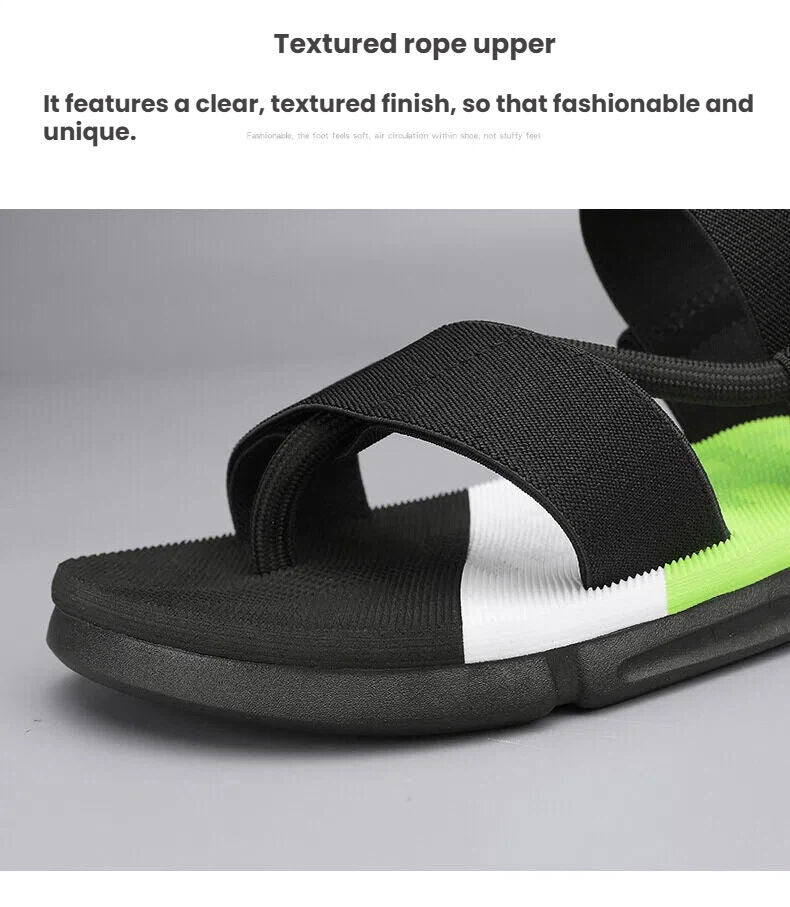 Men's 3-Color Convertible Sandals & Slippers, Outdoor Non-Slip EVA Thick-Sole Beach Shoes for Dual Wear(black-42)