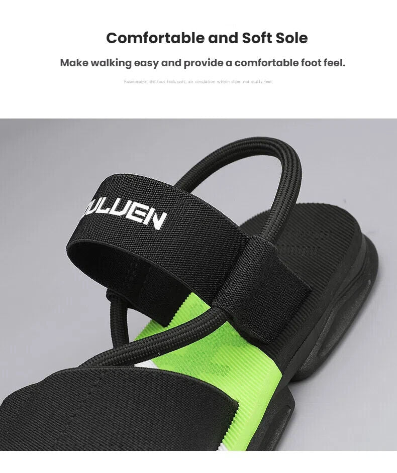 Men's 3-Color Convertible Sandals & Slippers, Outdoor Non-Slip EVA Thick-Sole Beach Shoes for Dual Wear(green-40)