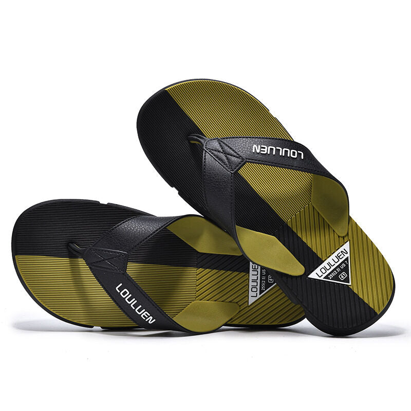 Men's Flip Flops with EVA-PVC Dual Sole,Green for Comfort & Slip-Resistance(45)