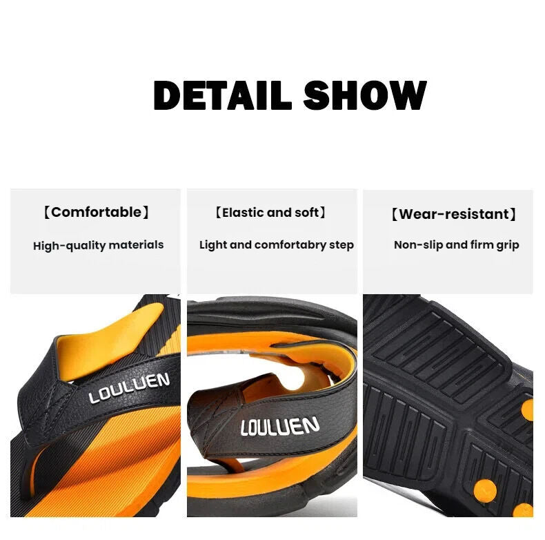 Men's Flip Flops with EVA-PVC Dual Sole,Orange for Comfort & Slip-Resistance(40)