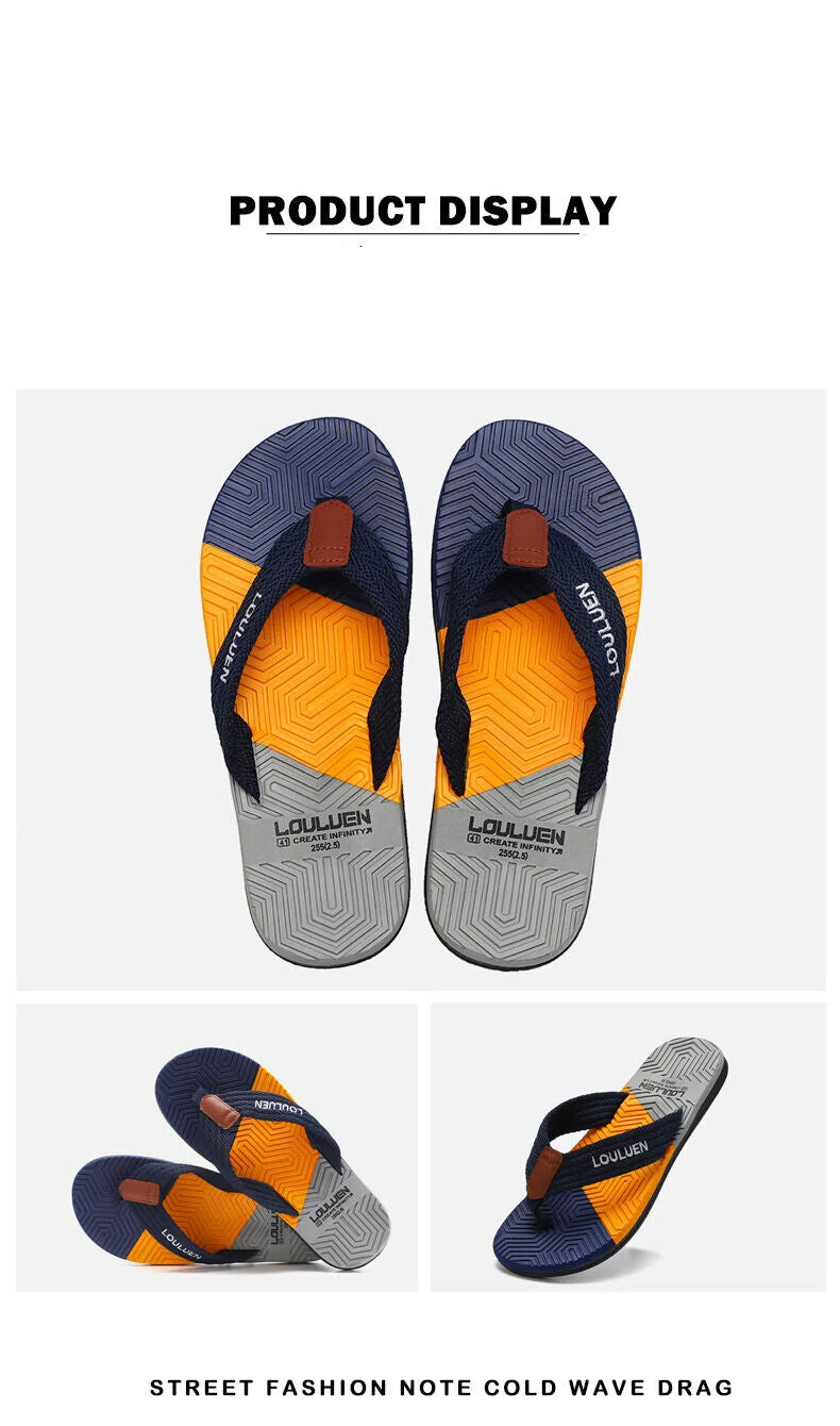 Men's Flip Flops with EVA-PVC Dual Sole, Blue for Comfort & Style for Summer Beach & Daily Wear(44)