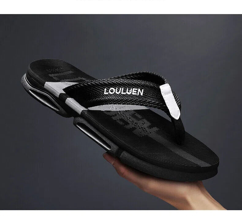 Men's Flip Flops: 4 Colors, EVA-PVC Blend, Comfort & Style for Summer Beach & Daily Wear(Black-gray-42)