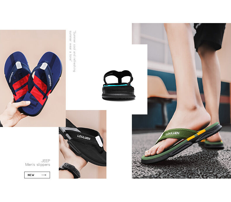 Men's Flip Flops: 4 Colors, EVA-PVC Blend, Comfort & Style for Summer Beach & Daily Wear(Black-green-39)