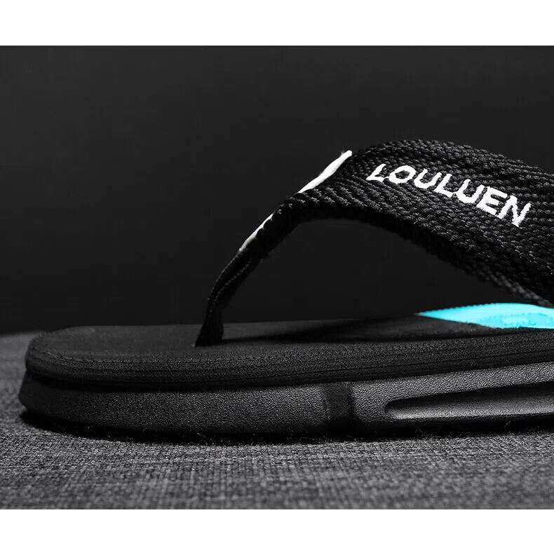 Men's Flip Flops: 4 Colors, EVA-PVC Blend, Comfort & Style for Summer Beach & Daily Wear(Black-green-43)