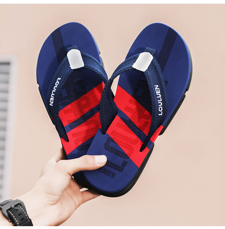 Men's Flip Flops: 4 Colors, EVA-PVC Blend, Comfort & Style for Summer Beach & Daily Wear(Blue-40)