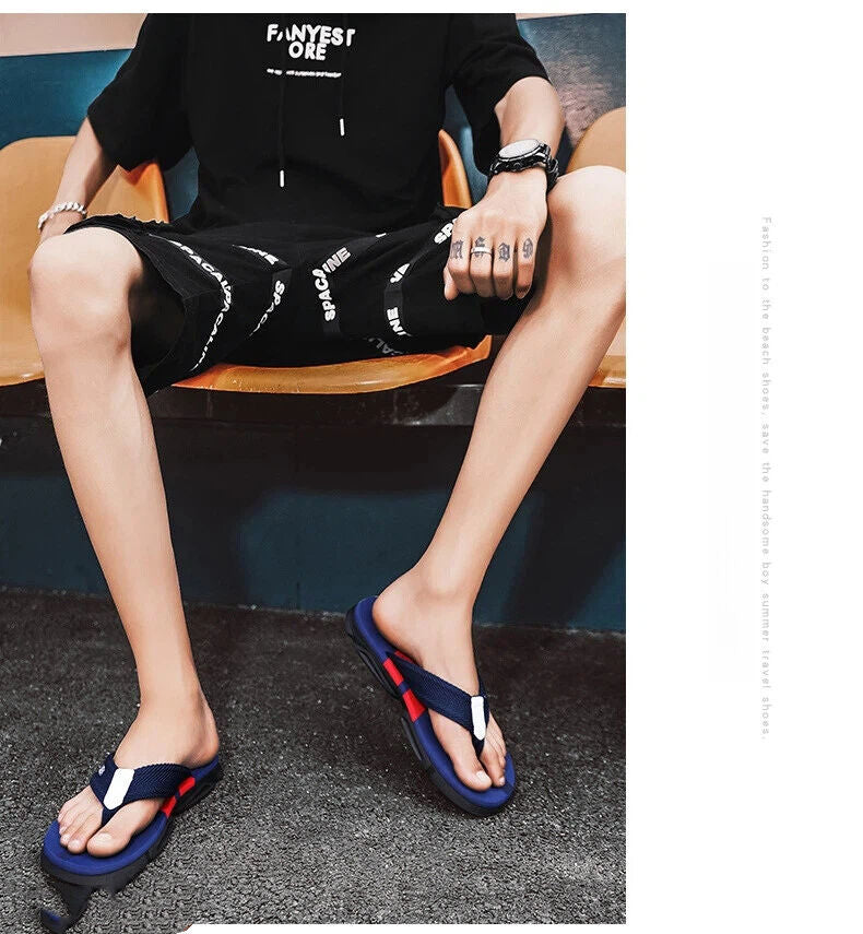 Men's Flip Flops: 4 Colors, EVA-PVC Blend, Comfort & Style for Summer Beach & Daily Wear(Blue-41)