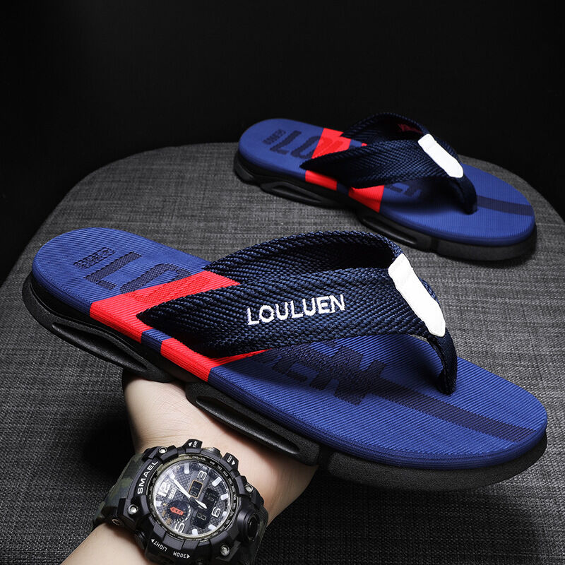 Men's Flip Flops: 4 Colors, EVA-PVC Blend, Comfort & Style for Summer Beach & Daily Wear(Blue-43)