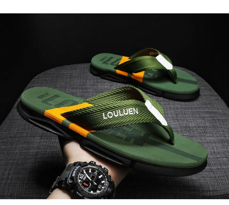 Men's Flip Flops: 4 Colors, EVA-PVC Blend, Comfort & Style for Summer Beach & Daily Wear(Green-41)