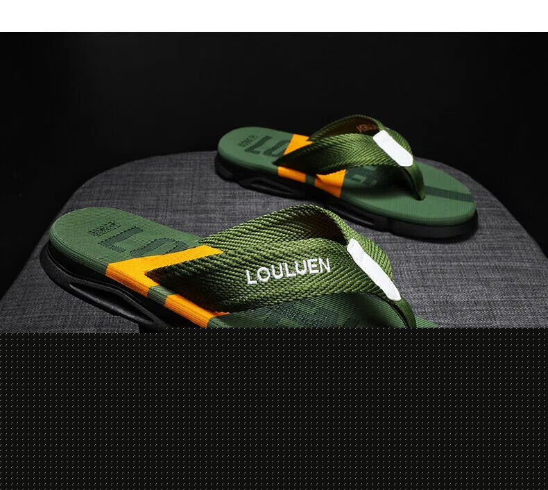 Men's Flip Flops: 4 Colors, EVA-PVC Blend, Comfort & Style for Summer Beach & Daily Wear(Green-45)