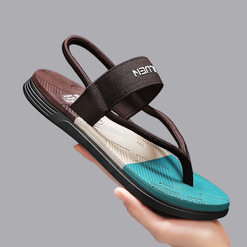 Men's Outdoor Non-Slip Sandals, EVA Lightweight Thick-Sole Beach Slippers for Casual & ports(brown-41)