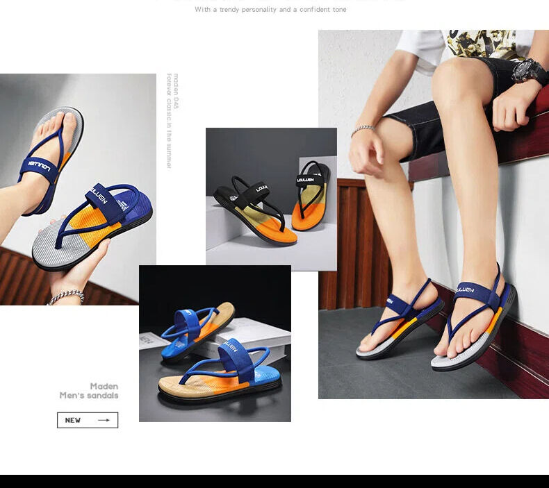 Men's Outdoor Non-Slip Sandals, EVA Lightweight Thick-Sole Beach Slippers for Casual &Sports(brown-43)