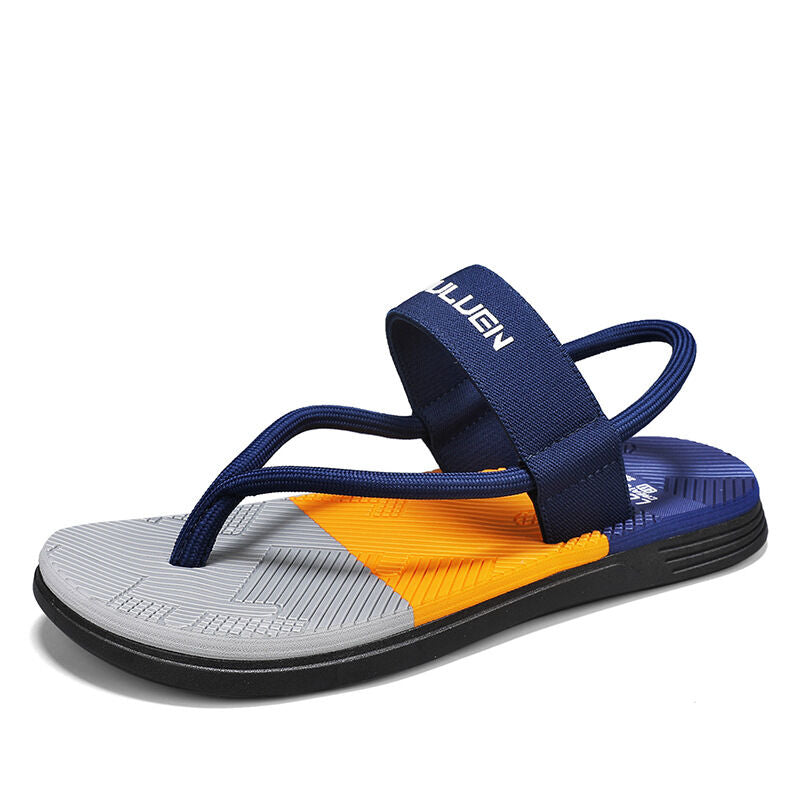 Men's Outdoor Non-Slip Sandals, EVA Lightweight Thick-Sole Beach Slippers for Casual & Sports(dark blue-40)