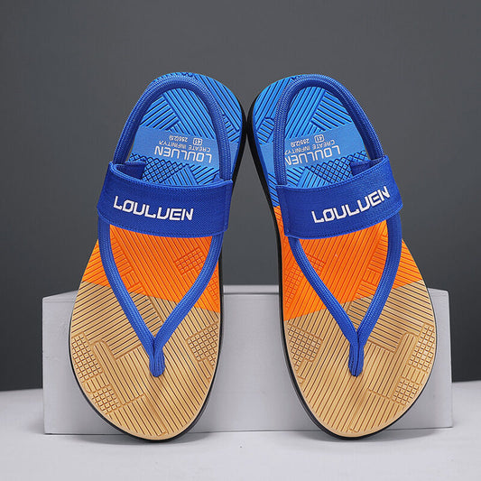 Men's Outdoor Non-Slip Sandals, EVA Lightweight Thick-Sole Beach Slippers for Casual & Sports(royal blue-42)