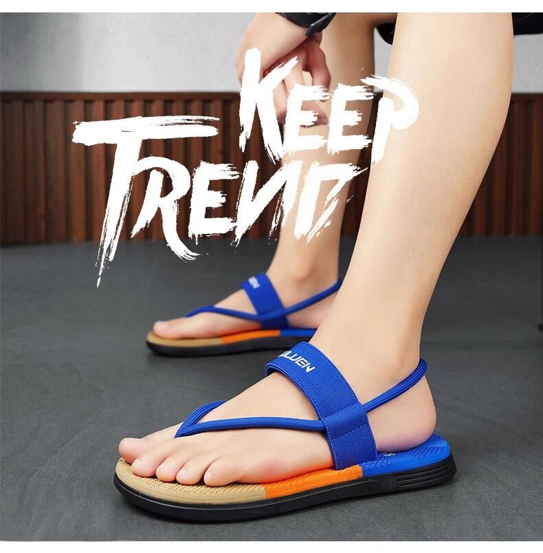 Men's Outdoor Non-Slip Sandals, EVA Lightweight Thick-Sole Beach Slippers for Casual & Sports(royal blue-42)