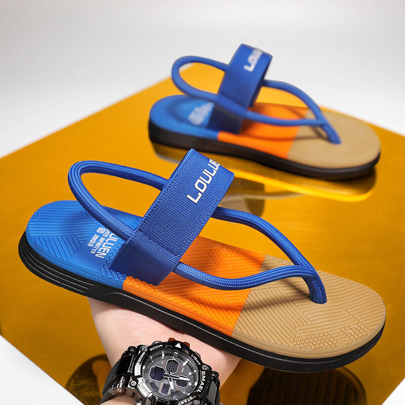 Men's Outdoor Non-Slip Sandals, EVA Lightweight Thick-Sole Beach Slippers for Casual & Sports(royal blue-44)